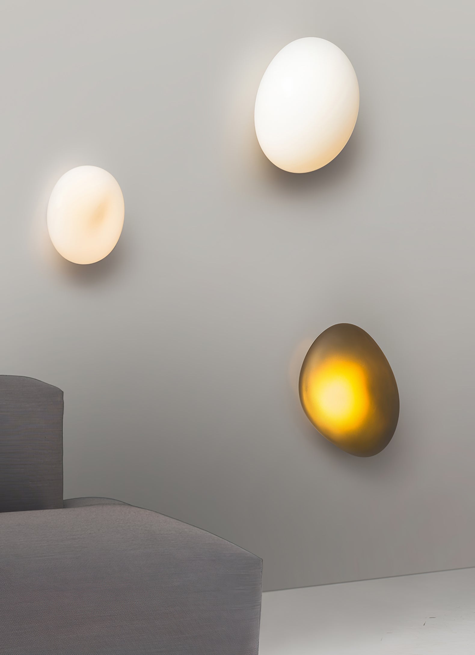Pebble Glass Wall Lamp 8.6 in LED Indoor Wall Ceiling Light Sculptural Modern Fixture Ambient Lighting | Thomler