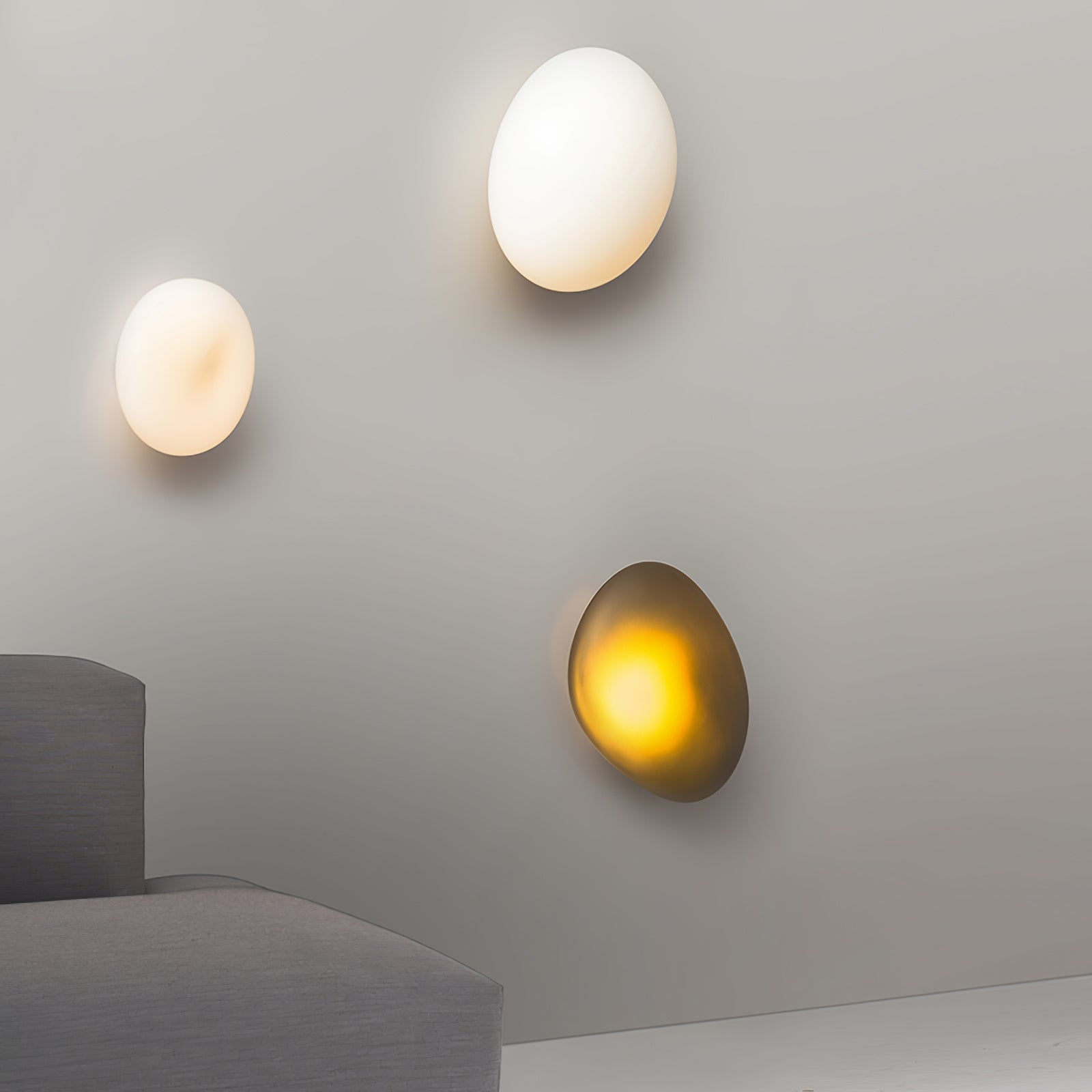 Pebble Glass Wall Lamp 8.6 in LED Indoor Wall Ceiling Light Sculptural Modern Fixture Ambient Lighting | Thomler