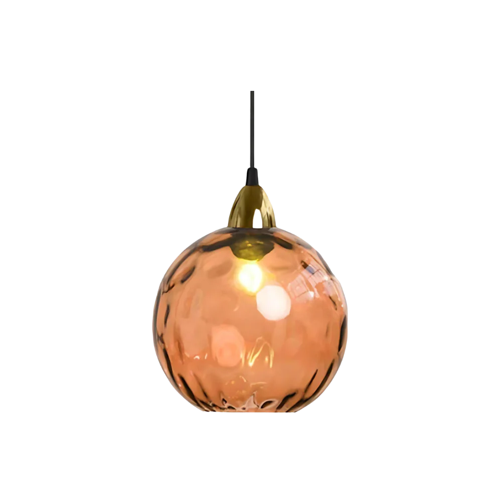 Pendant Light Ripple Glass 7.9 in Sphere Adjustable Dining Room Kitchen Hanging Ceiling Lamp Modern Nordic Minimalist Fixture | Thomler