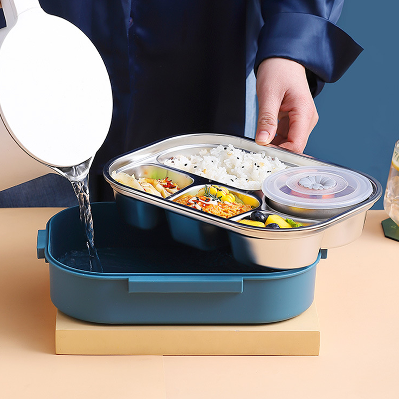 Insulated Stainless Steel Bento Lunch Box with Compartments for Adults & Kids | Leak-Proof Thermal Food Container for Work School Travel | Thomler
