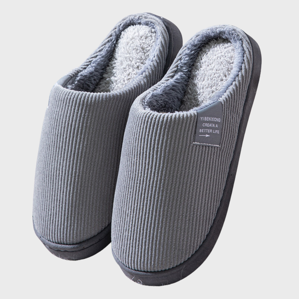 Cozy Fleece-Lined House Slippers for Women & Men – Cushioned Memory Foam Indoor Shoes with Non-Slip Soles for Winter | Thomler