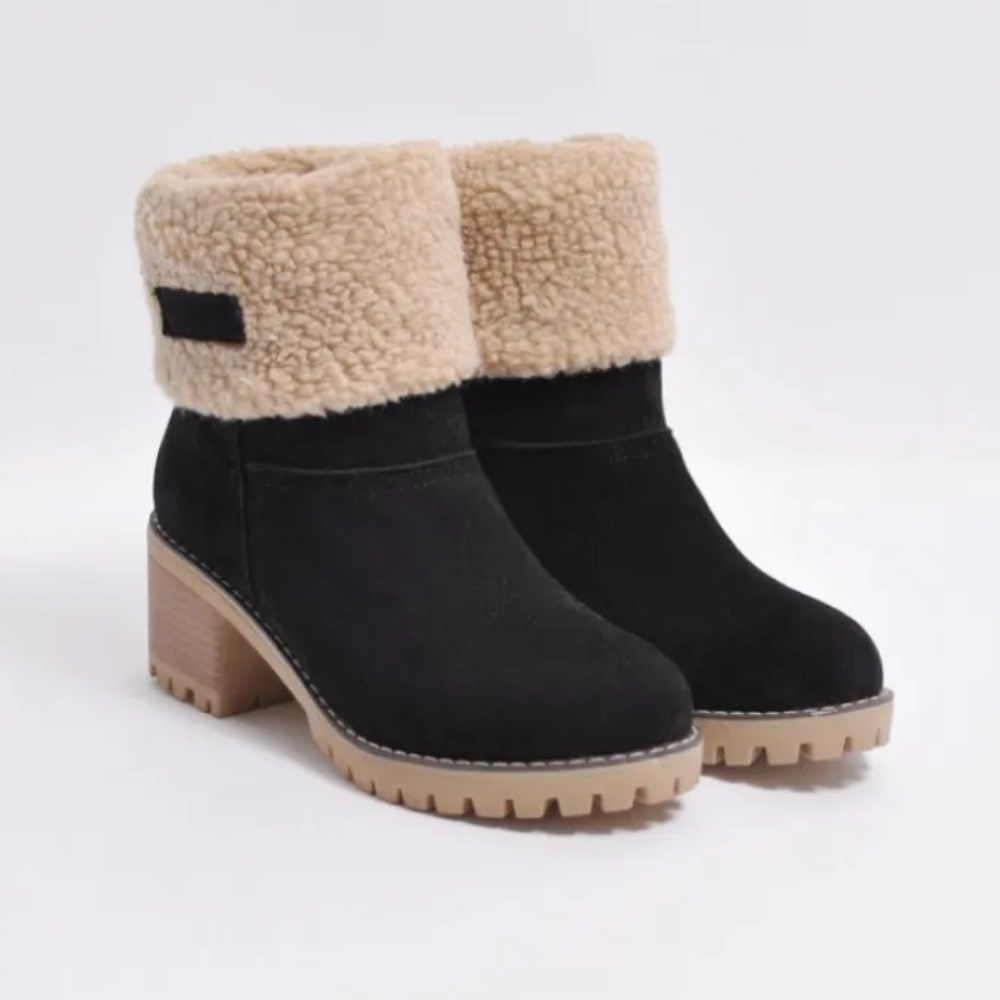 Heeled Ankle Boots with Faux Fur Lining – Winter Fashion Footwear for Women | Thomler