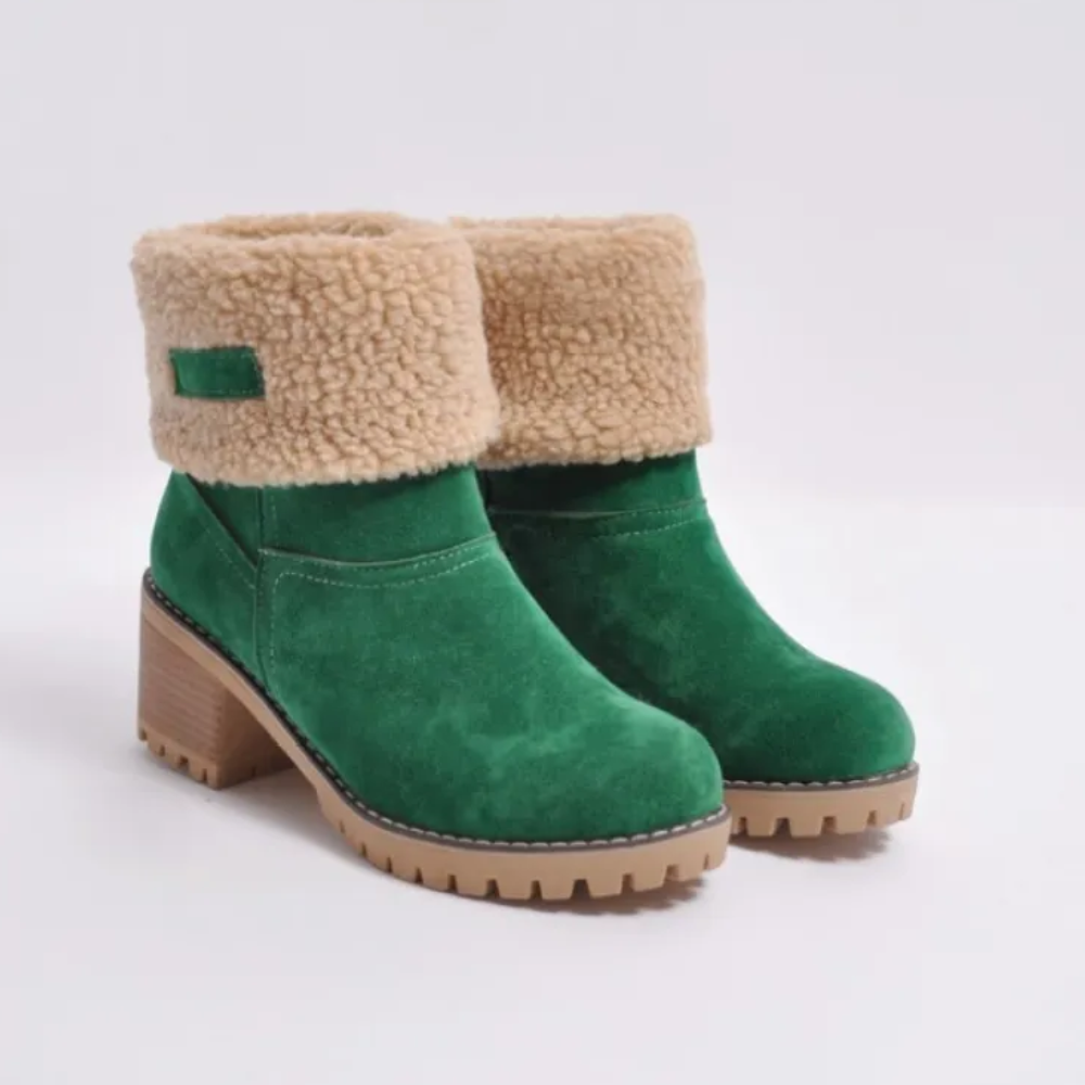 Heeled Ankle Boots with Faux Fur Lining – Winter Fashion Footwear for Women | Thomler