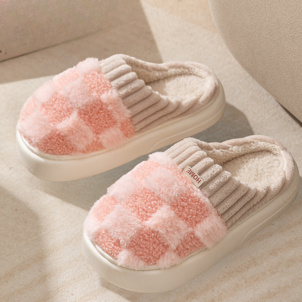 Plush Memory Foam House Slippers – Warm Fuzzy Indoor Shoes with Non-Slip Sole for Women & Men – Cozy Winter Footwear for Home Relaxation | Thomler
