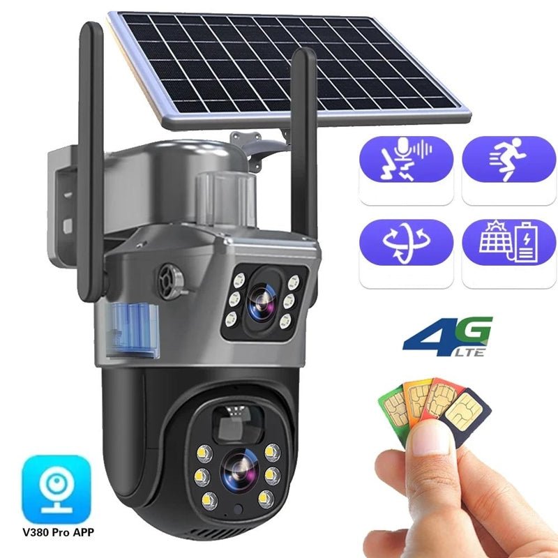 4K Solar Security Camera with Dual Lens 10x Zoom & 360° Pan-Tilt – Wire-Free Outdoor Monitoring | Thomler