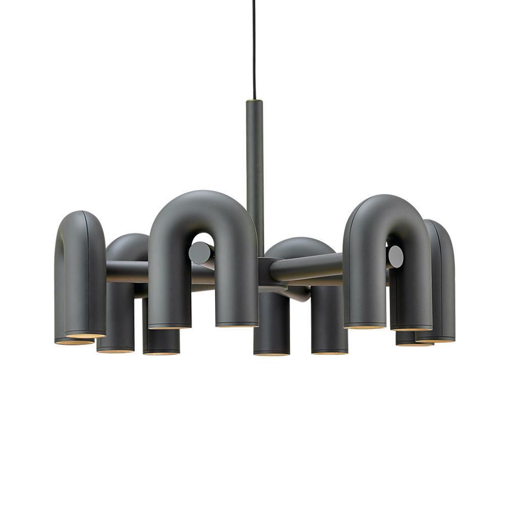 Aluminum U-Shape LED Chandelier 39.4 in Adjustable Ceiling Indoor Lighting Modern Modular Fixture for Living Room Dining Room Bedroom | Thomler