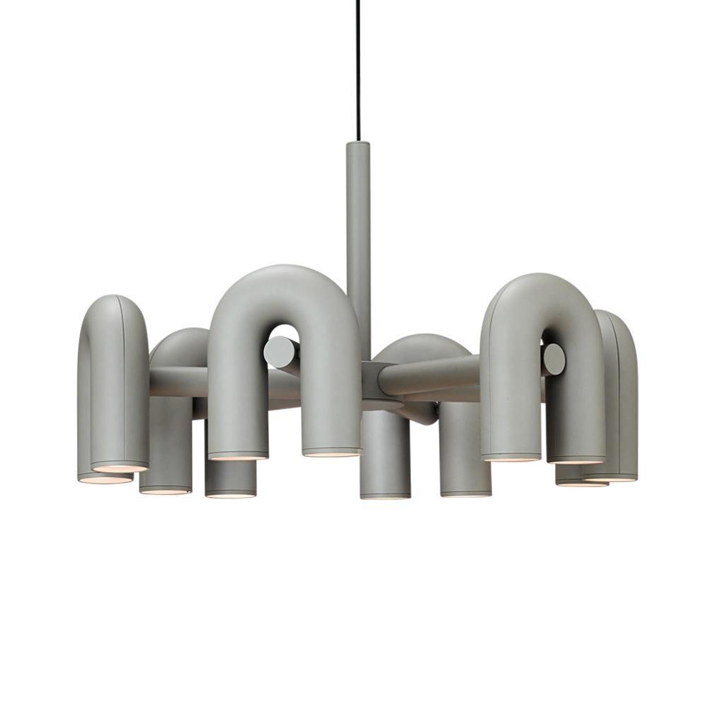 Aluminum U-Shape LED Chandelier 39.4 in Adjustable Ceiling Indoor Lighting Modern Modular Fixture for Living Room Dining Room Bedroom | Thomler