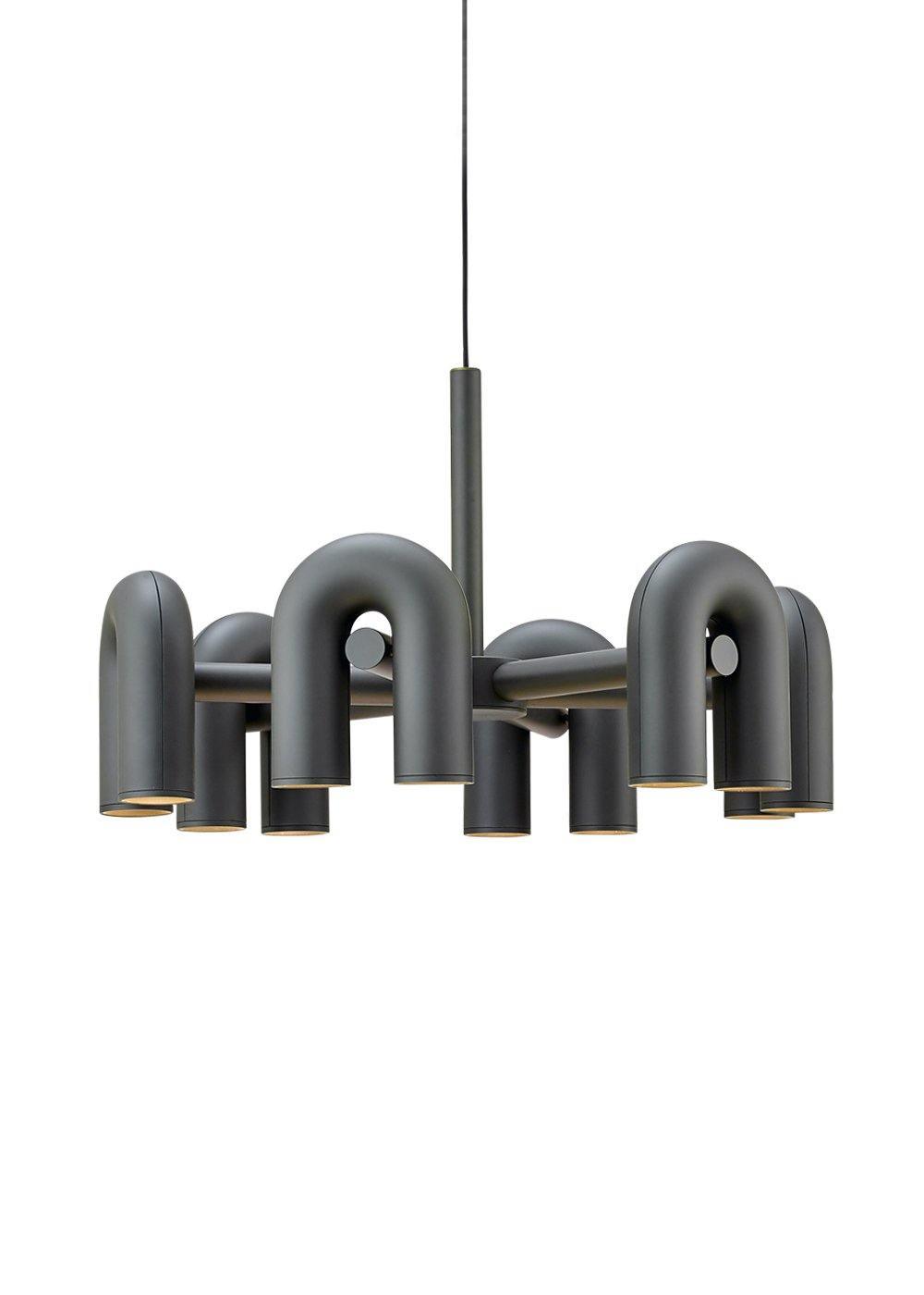 Aluminum U-Shape LED Chandelier 39.4 in Adjustable Ceiling Indoor Lighting Modern Modular Fixture for Living Room Dining Room Bedroom | Thomler