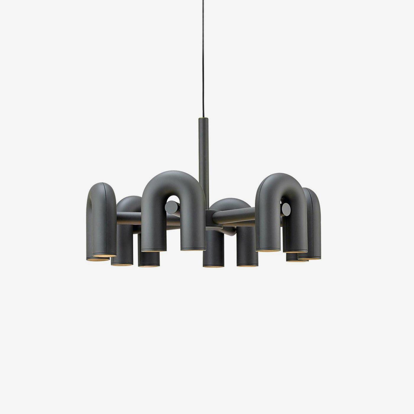 Aluminum U-Shape LED Chandelier 39.4 in Adjustable Ceiling Indoor Lighting Modern Modular Fixture for Living Room Dining Room Bedroom | Thomler