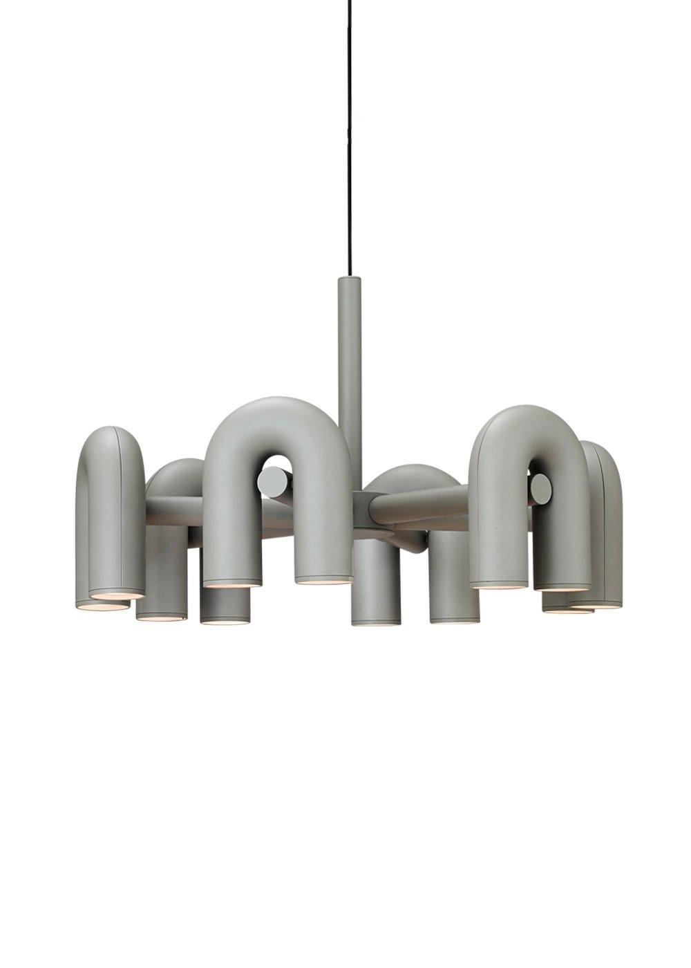 Aluminum U-Shape LED Chandelier 39.4 in Adjustable Ceiling Indoor Lighting Modern Modular Fixture for Living Room Dining Room Bedroom | Thomler