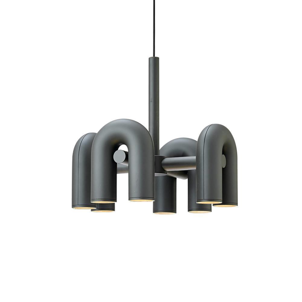 Aluminum U-Shape LED Chandelier 39.4 in Adjustable Ceiling Indoor Lighting Modern Modular Fixture for Living Room Dining Room Bedroom | Thomler