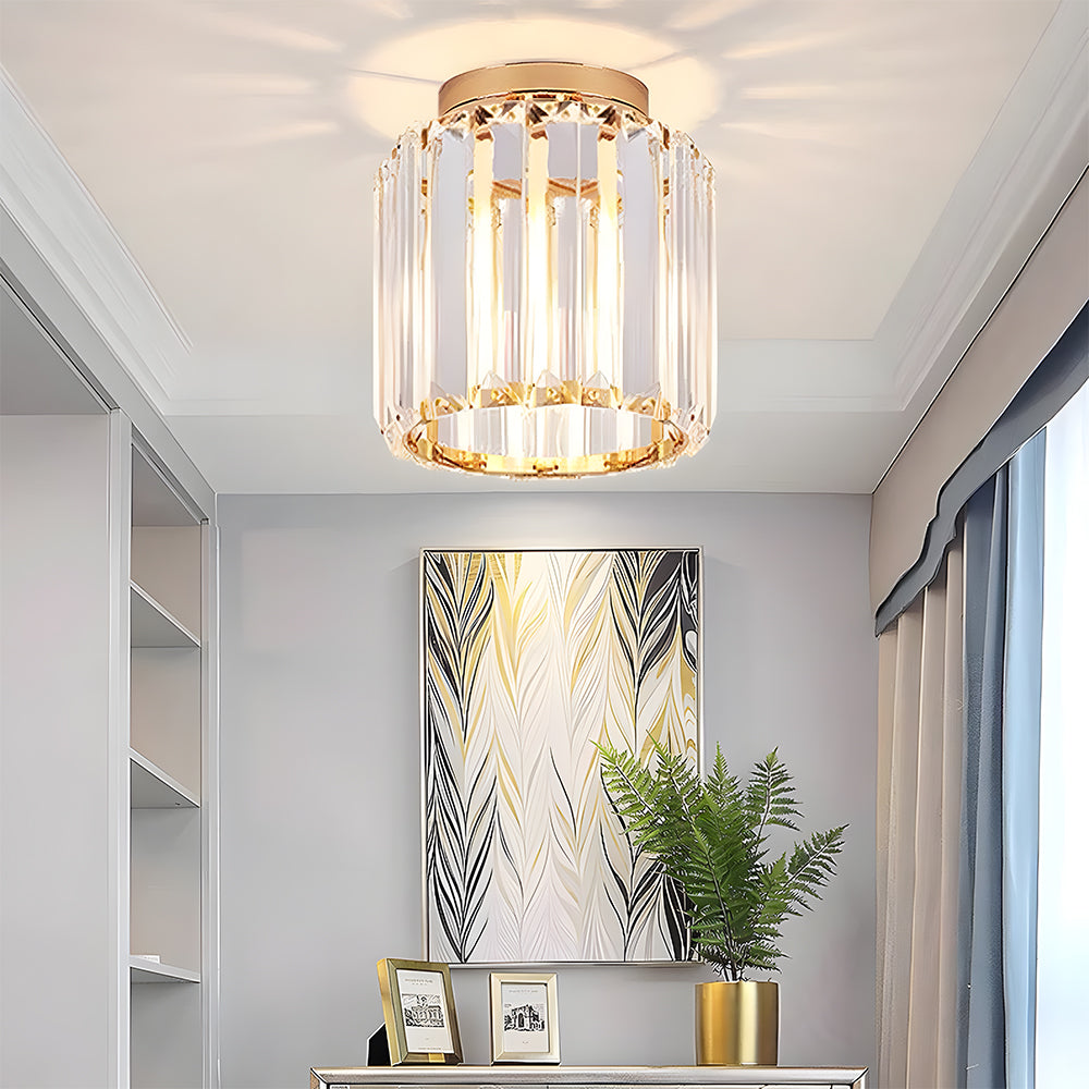 Ceiling Lamp Crystal Brass 25.0 cm Modern Hallway Living Room Bedroom Lighting Fixture Decorative Cube Light | Thomler