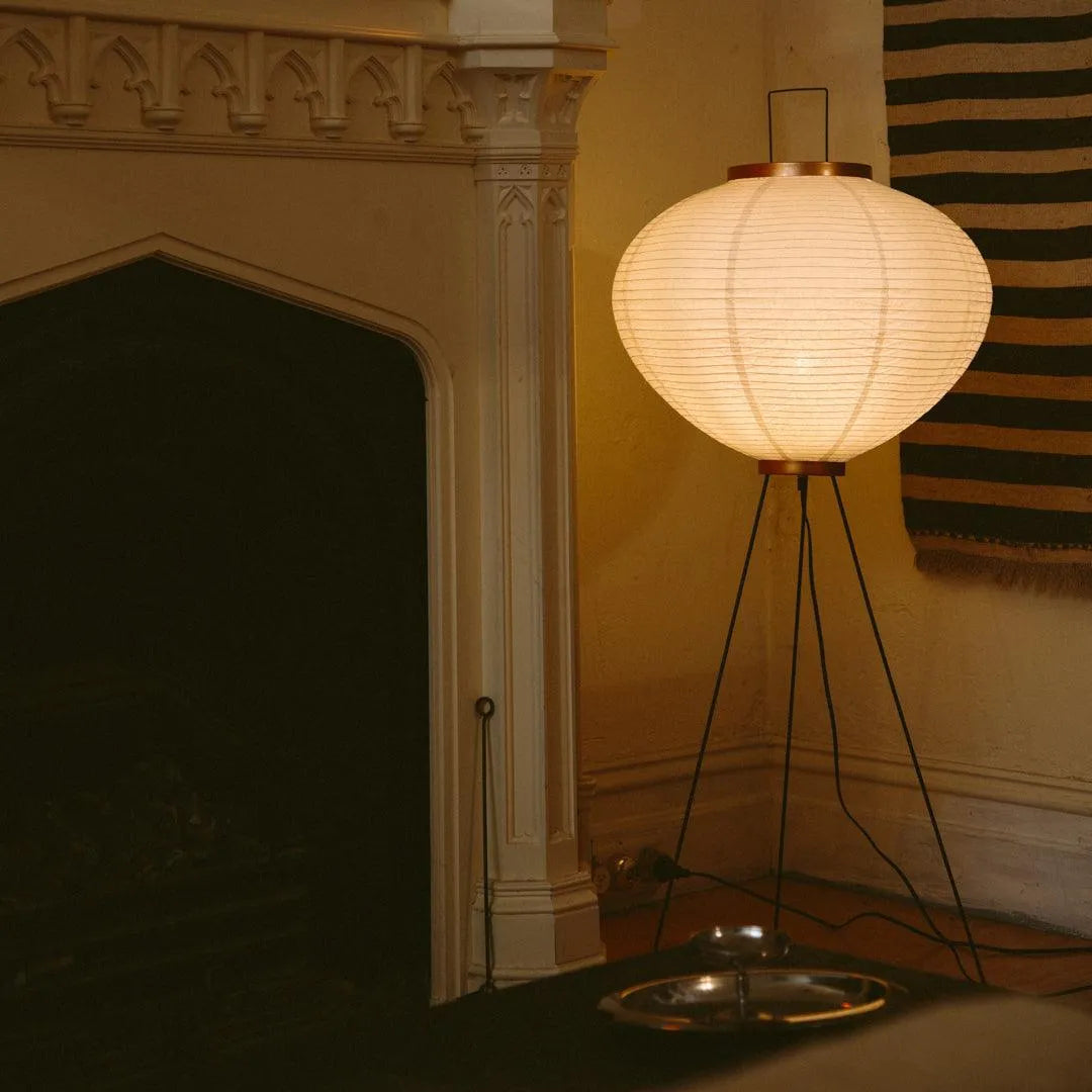 Floor Lamp Rice Paper Shade 45.0 cm x 120.0 cm White Living Room Bedroom Japanese Style Ambient Lighting | Thomler