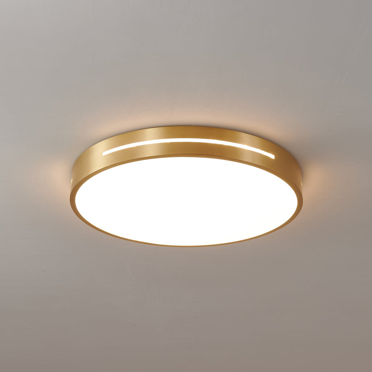 Flush Mount LED Ceiling Light – Brass Frame with Acrylic Diffuser – Circle & Square Options – Hardwired 110-240V | Thomler