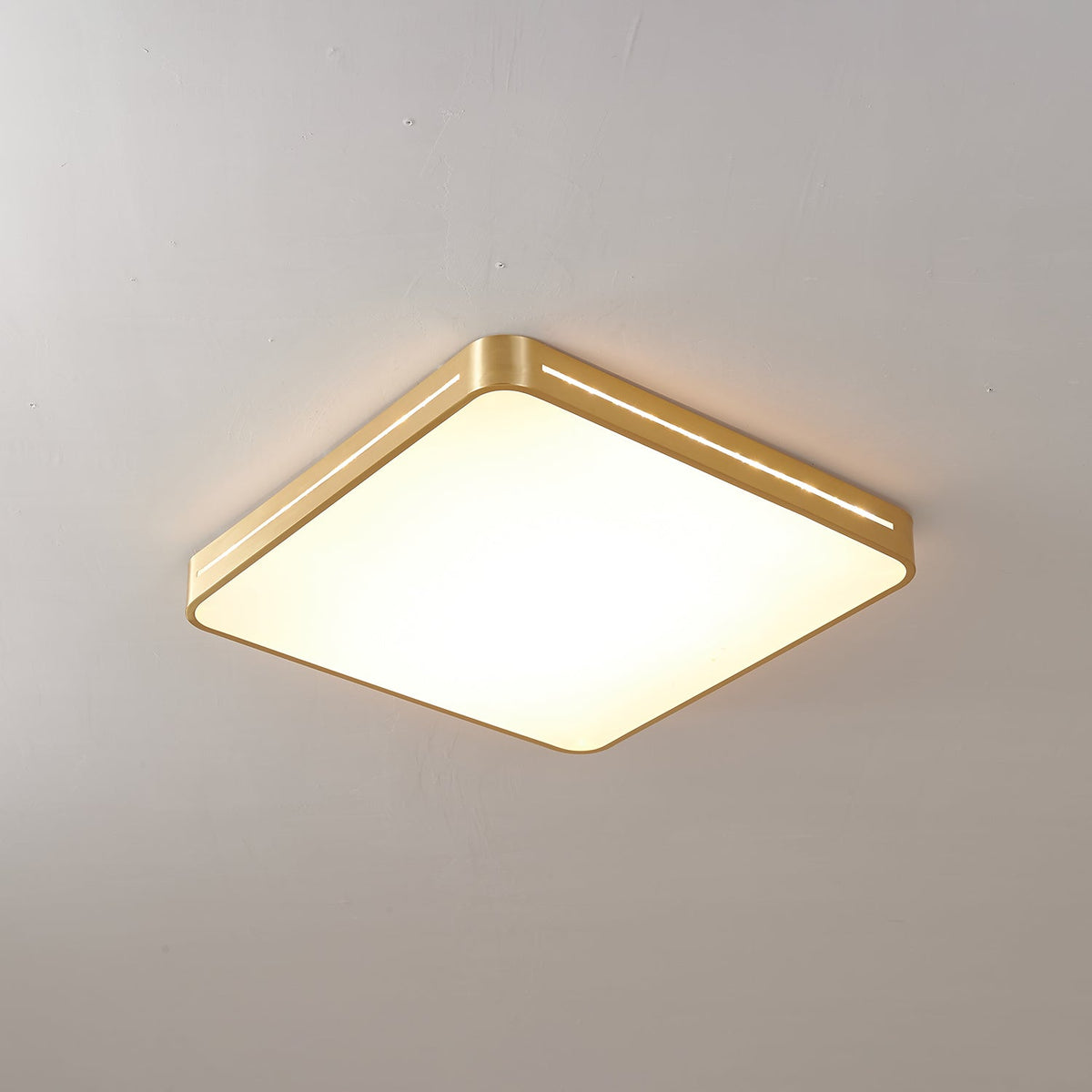 Flush Mount LED Ceiling Light – Brass Frame with Acrylic Diffuser – Circle & Square Options – Hardwired 110-240V | Thomler