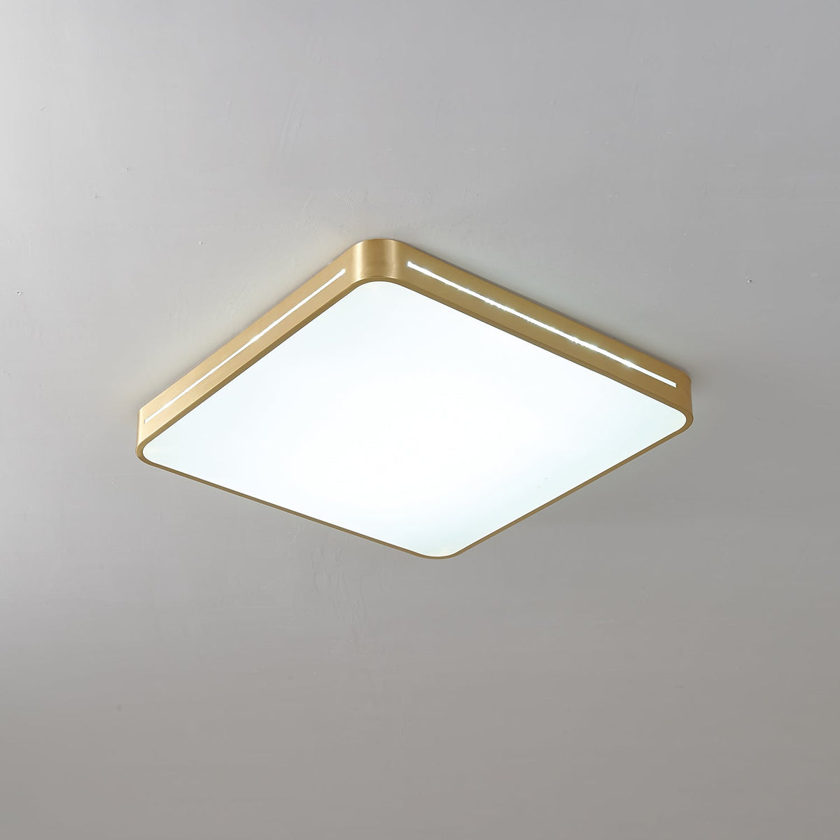 Flush Mount LED Ceiling Light – Brass Frame with Acrylic Diffuser – Circle & Square Options – Hardwired 110-240V | Thomler