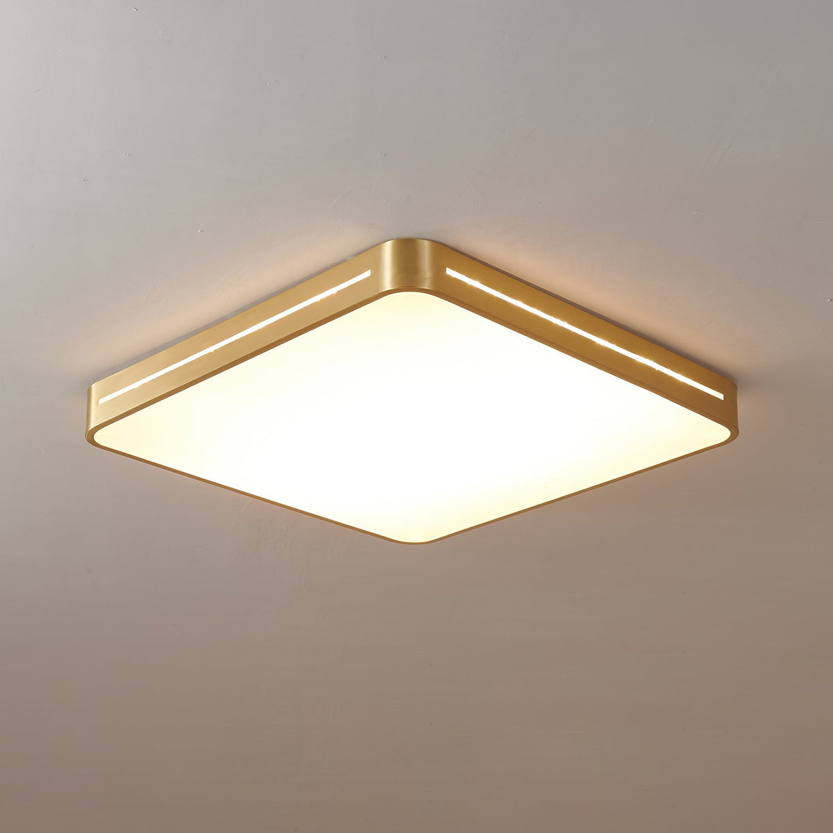 Flush Mount LED Ceiling Light – Brass Frame with Acrylic Diffuser – Circle & Square Options – Hardwired 110-240V | Thomler