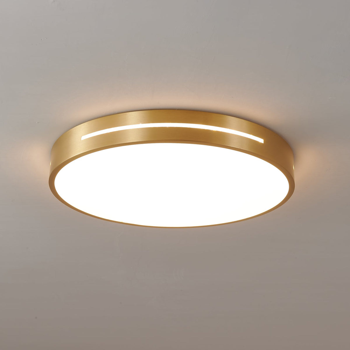 Flush Mount LED Ceiling Light – Brass Frame with Acrylic Diffuser – Circle & Square Options – Hardwired 110-240V | Thomler