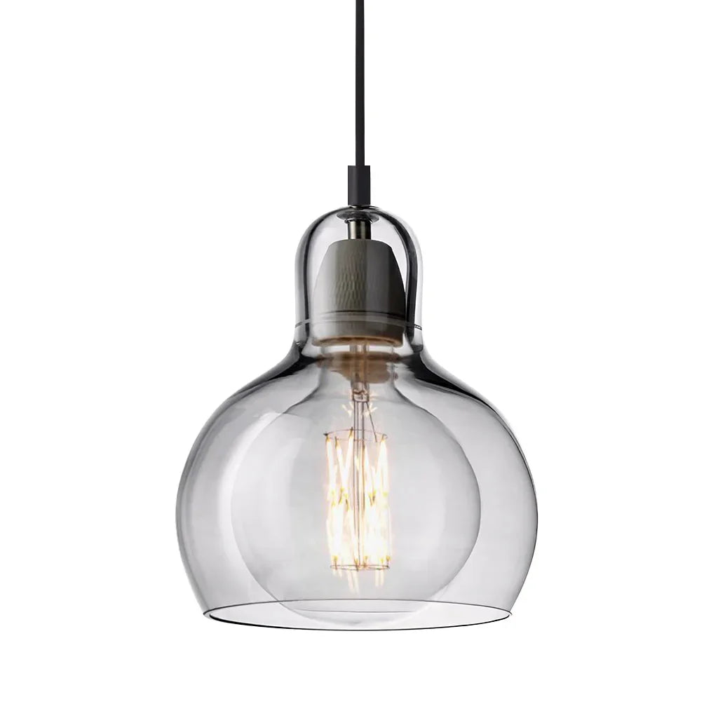 Pendant Light Glass 8 in Clear Warm Glow Living Room Bedroom Dining Room Hanging Lamp | Thomler