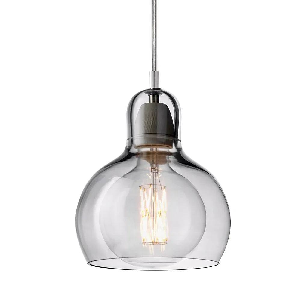 Pendant Light Glass 8 in Clear Warm Glow Living Room Bedroom Dining Room Hanging Lamp | Thomler