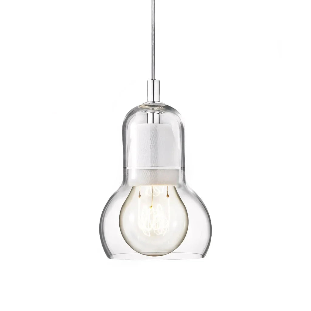 Pendant Light Glass 8 in Clear Warm Glow Living Room Bedroom Dining Room Hanging Lamp | Thomler