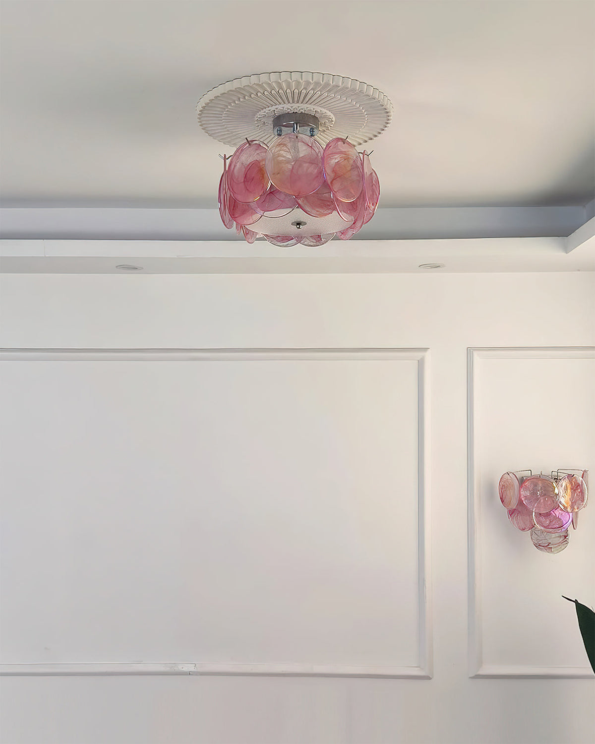 Circular Glass Flush Mount Ceiling Light – Contemporary Metal Frame with Translucent Dome – Available in 4 Colors | Thomler