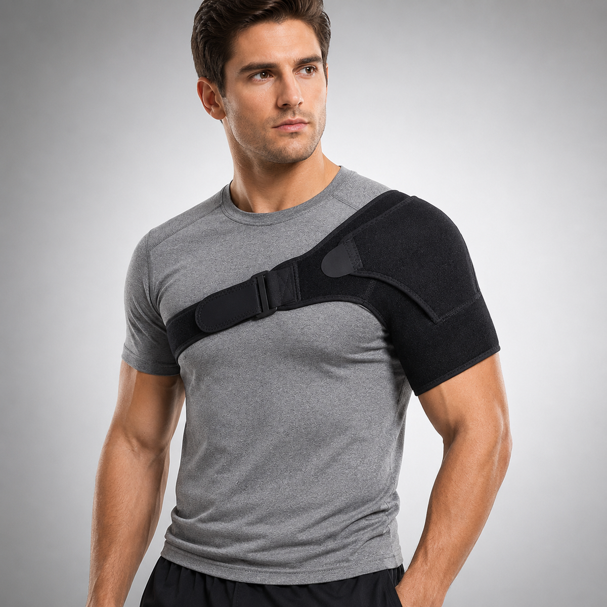 Adjustable Shoulder Support Brace with Compression Straps for Pain Relief & Stability | Thomler