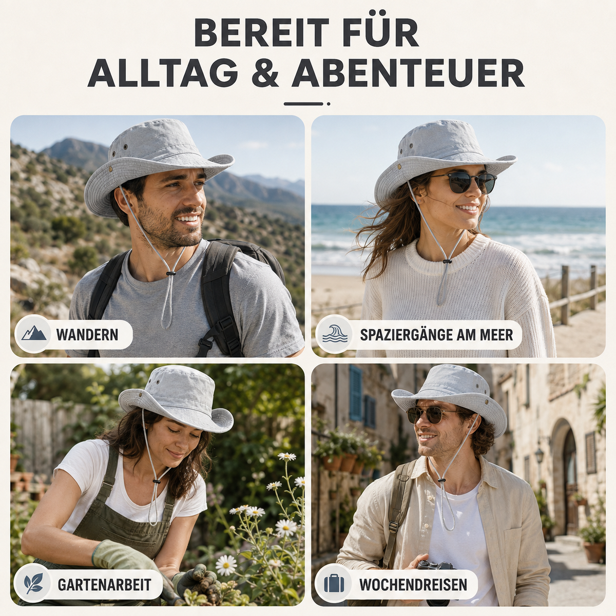 Unisex Cotton Bucket Hat – All-Season Sun Shade for Men & Women, Lightweight Travel & Outdoor Headwear in Classic Colors | Thomler