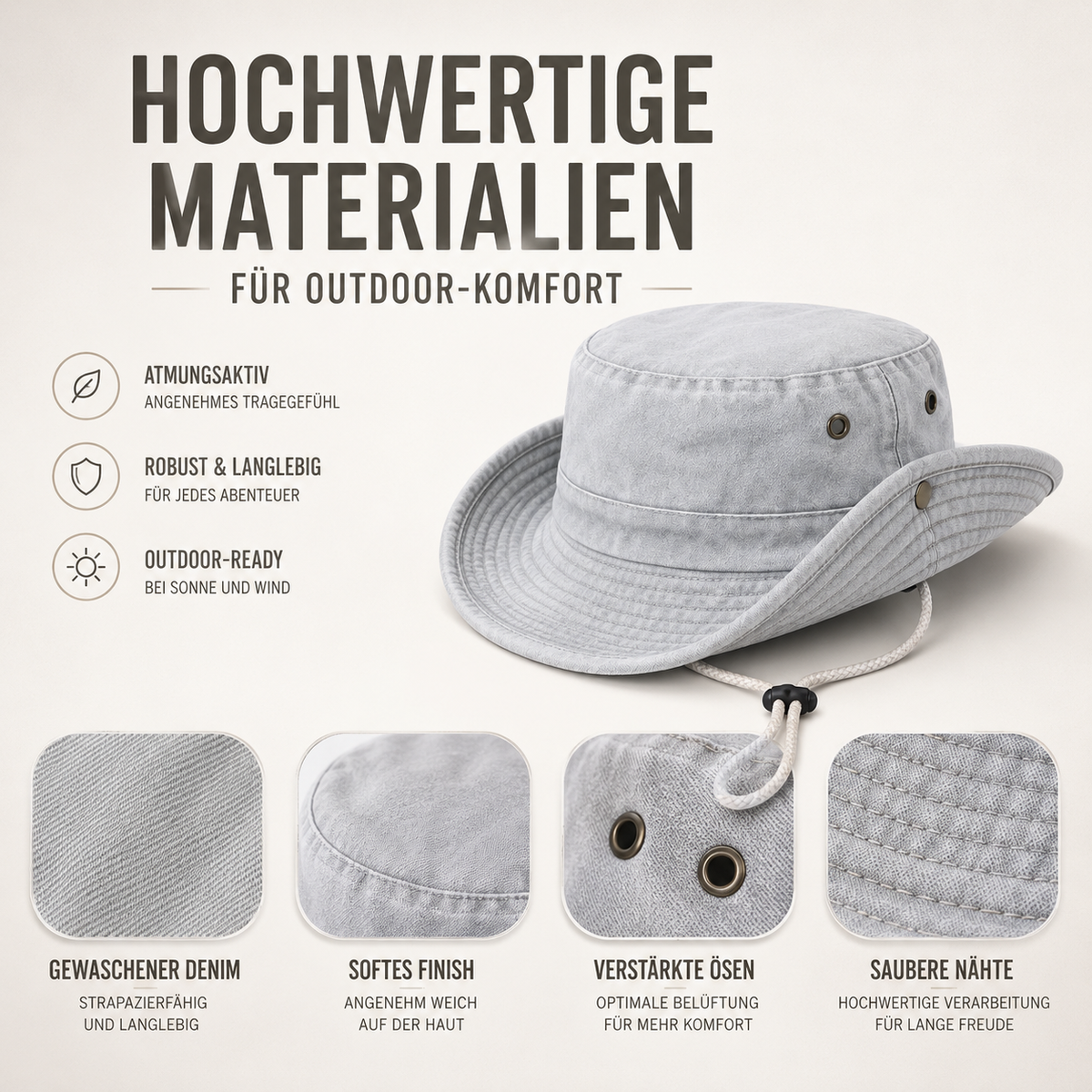 Unisex Cotton Bucket Hat – All-Season Sun Shade for Men & Women, Lightweight Travel & Outdoor Headwear in Classic Colors | Thomler