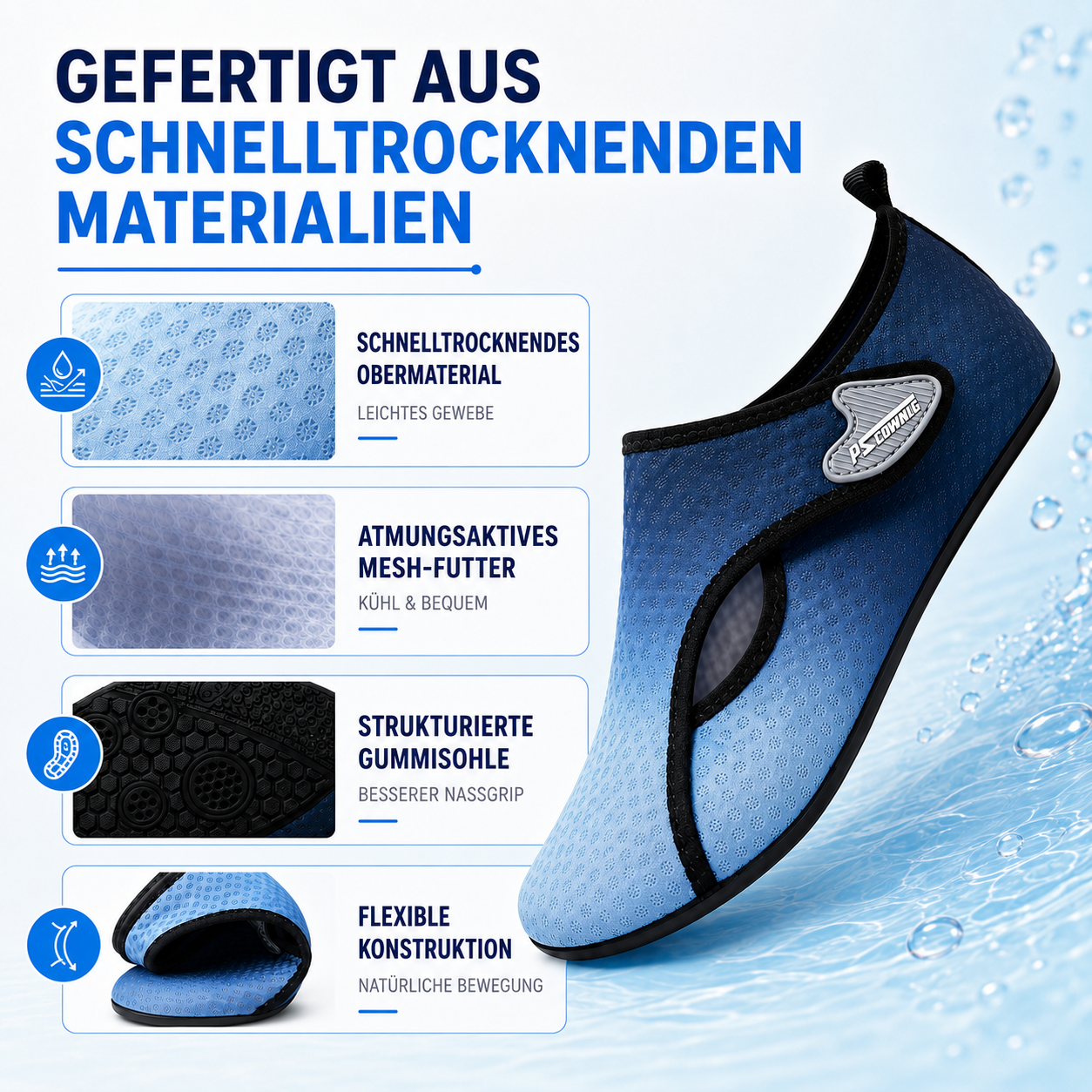 Lightweight Water Shoes with Non-Slip Rubber Sole for Swimming, Surfing, Beach & Pool – Snug Sock-Like Fit, Quick-Dry Aqua Socks for Men & | Thomler