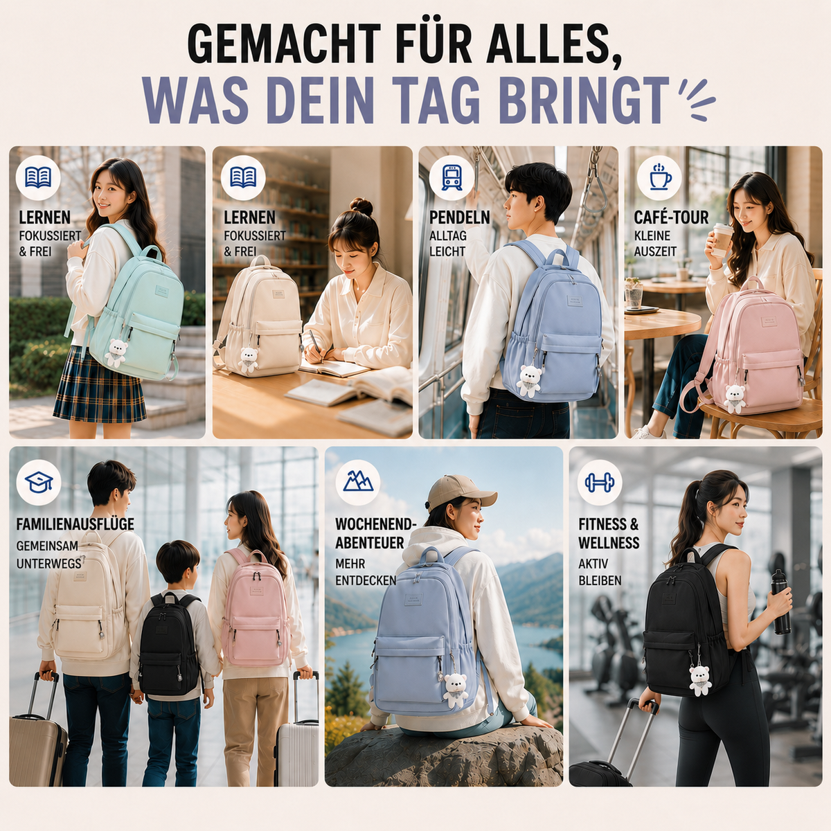 Everyday Backpack with Padded Laptop Compartment & Multiple Pockets for School, Work & Travel | Thomler