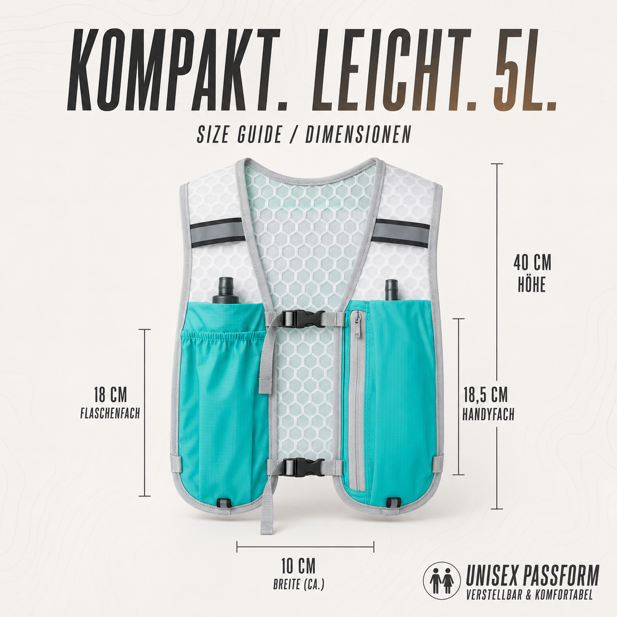 Running Hydration Vest 5L Lightweight Trail Pack with Multiple Pockets for Marathon Training | Thomler