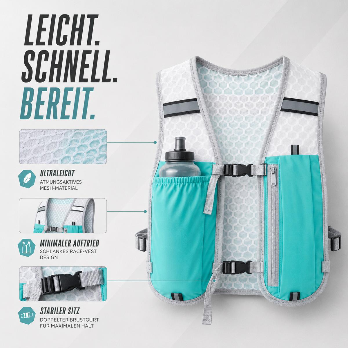 Running Hydration Vest 5L Lightweight Trail Pack with Multiple Pockets for Marathon Training | Thomler