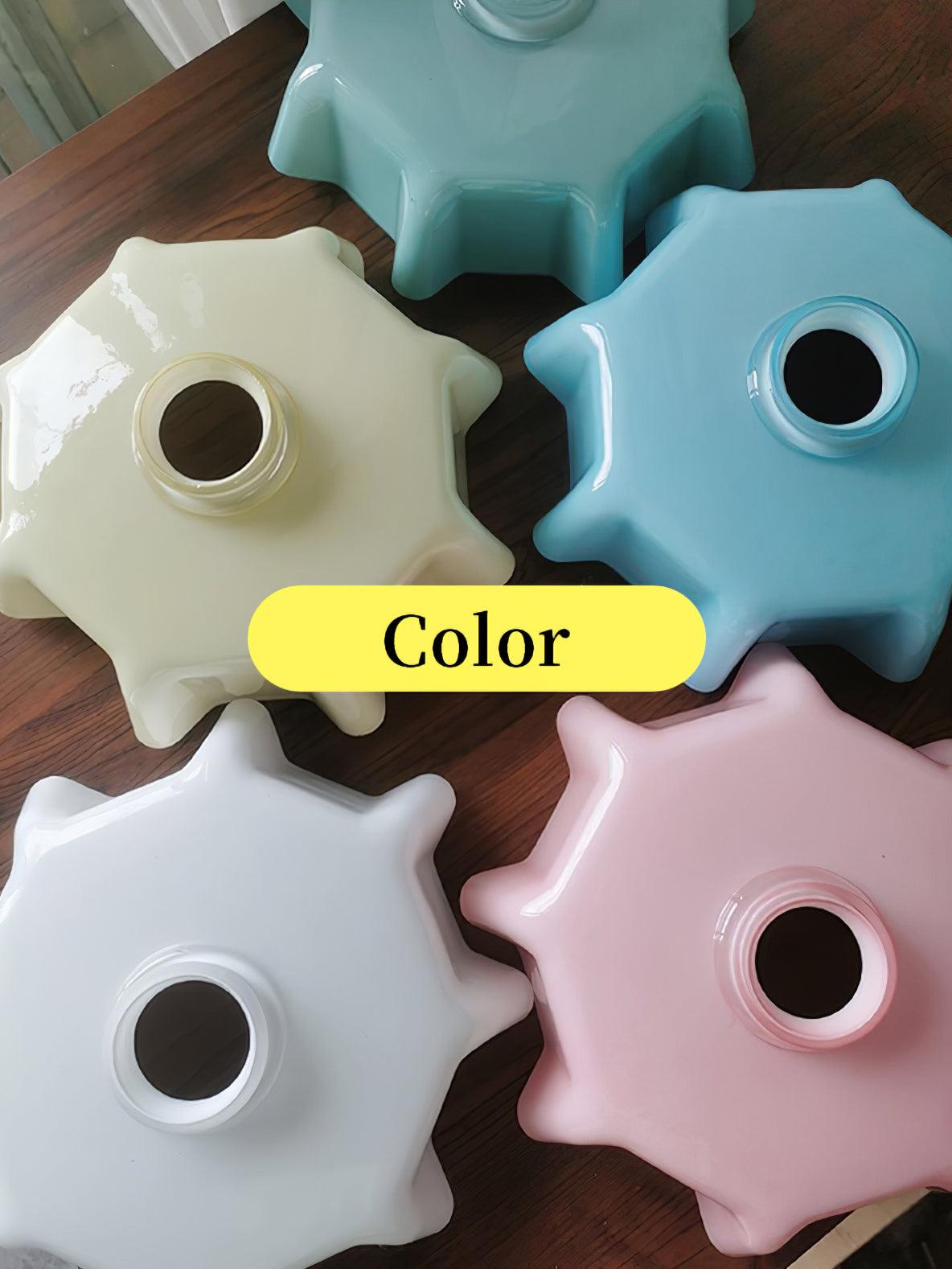 Ceramic Pendant Light 9.8 in x 5.1 in Adjustable Ceiling Indoor White Beige Pink Blue Vintage Lampshade | Thomler