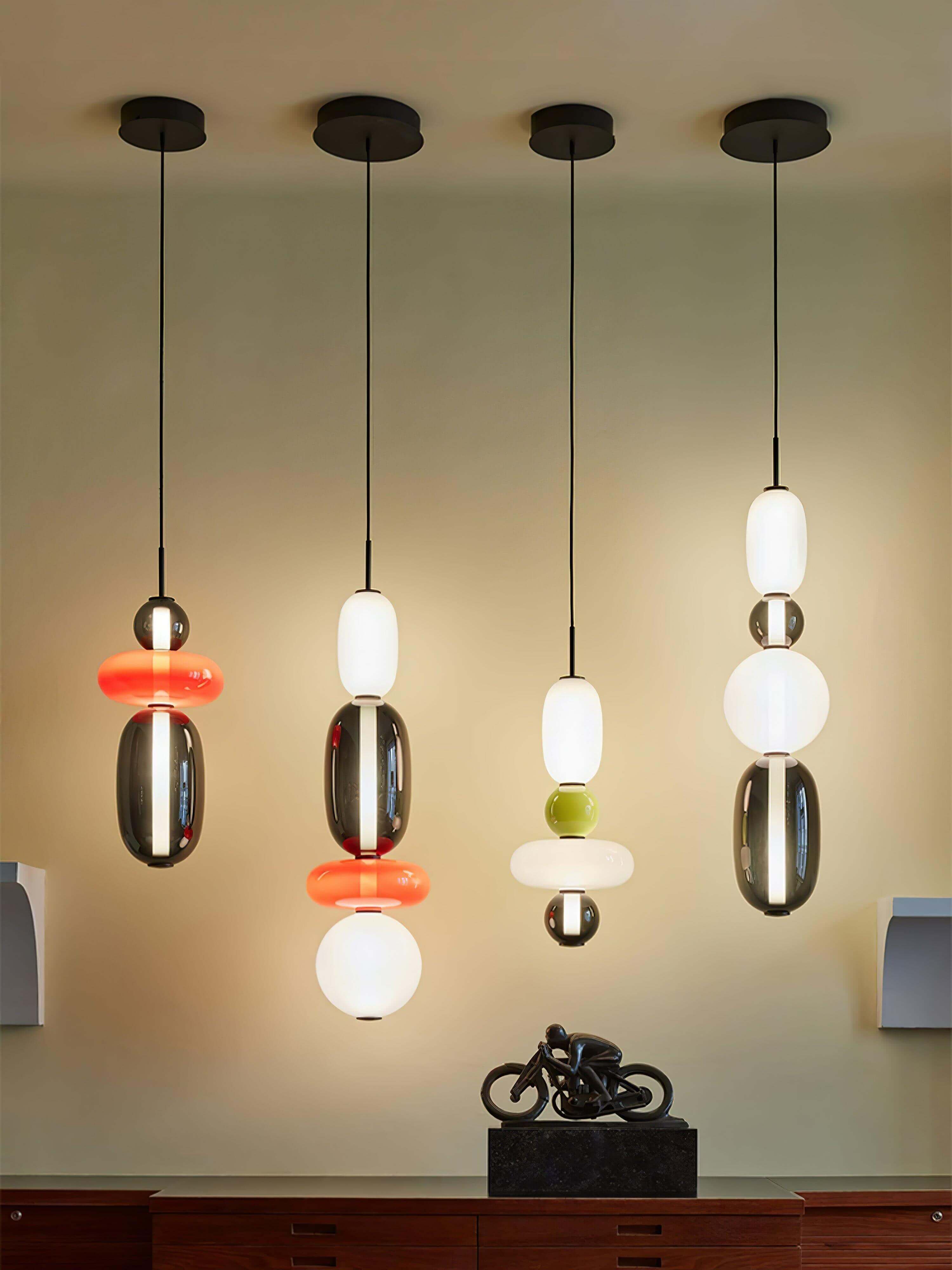 Pendant Light Coloured Glass 76.0 cm Smoky Dining Room Kitchen Island Hanging Ceiling Lamp | Thomler