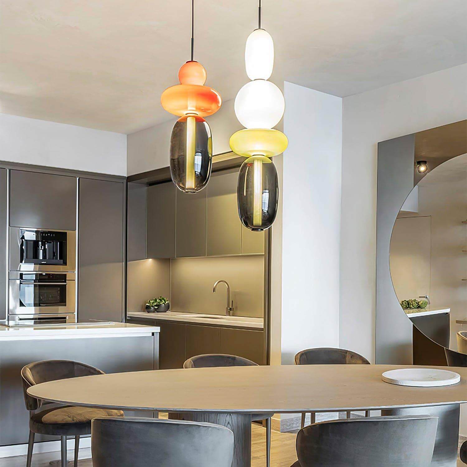 Pendant Light Coloured Glass 76.0 cm Smoky Dining Room Kitchen Island Hanging Ceiling Lamp | Thomler