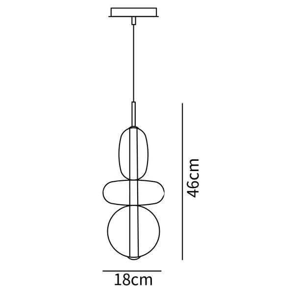 Pendant Light Coloured Glass 76.0 cm Smoky Dining Room Kitchen Island Hanging Ceiling Lamp | Thomler