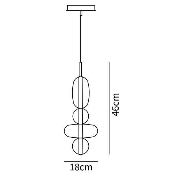 Pendant Light Coloured Glass 76.0 cm Smoky Dining Room Kitchen Island Hanging Ceiling Lamp | Thomler