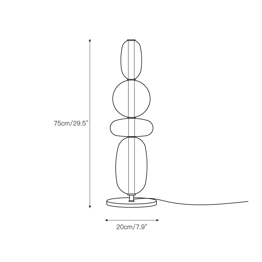 Modern Acrylic Column Table Lamp with Colored Glass Shade & Dimmer Remote – Contemporary LED Desk Light for Bedroom, Living Room | Thomler