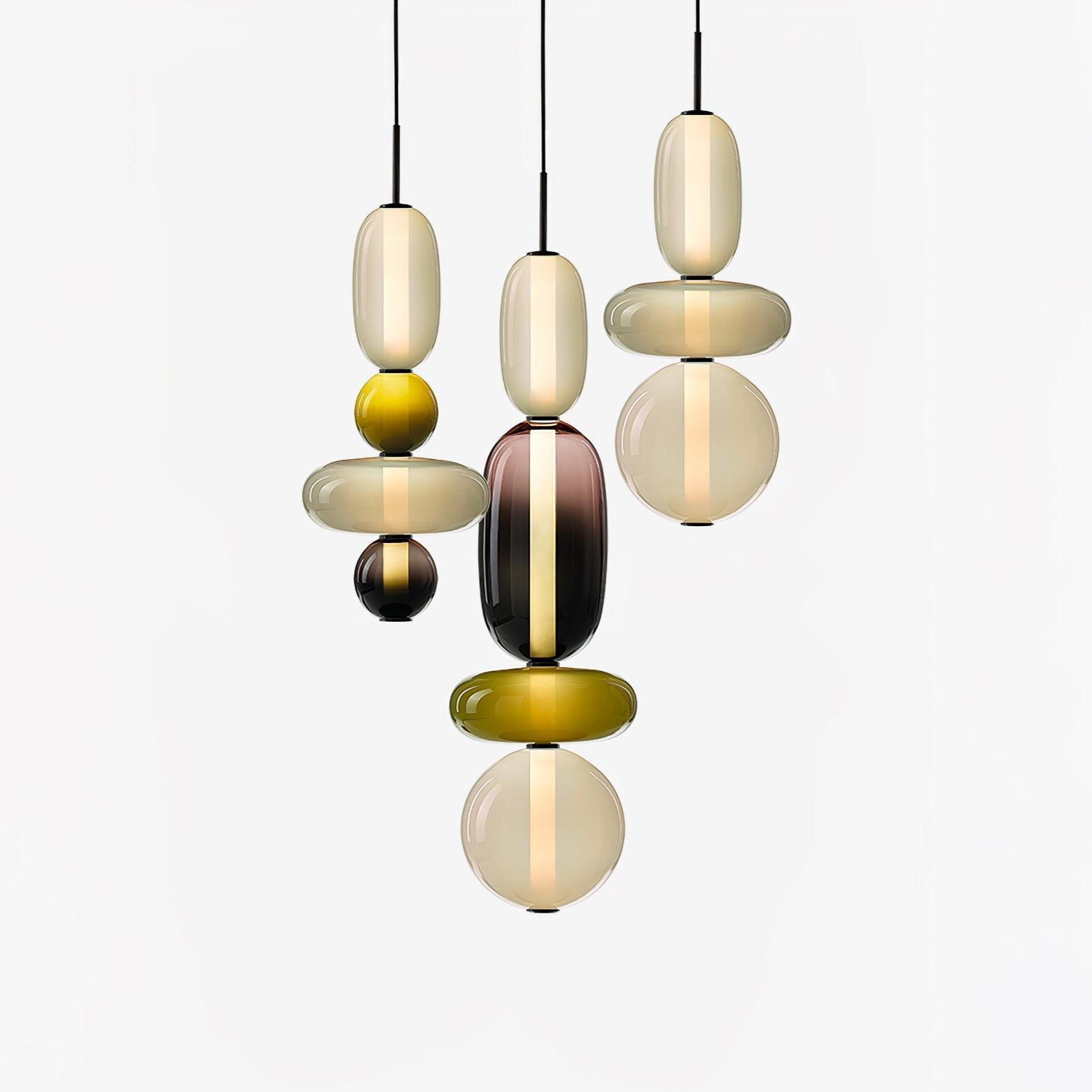 Pendant Light Glass Integrated LED 18.0 cm Colourful Dining Room Living Room Dimmable Hanging Ceiling Lamp Adjustable Suspension | Thomler