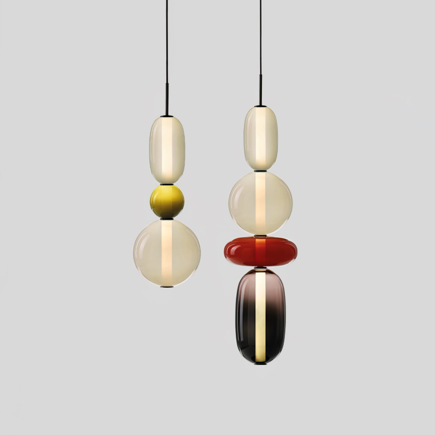 Pendant Light Glass Integrated LED 18.0 cm Colourful Dining Room Living Room Dimmable Hanging Ceiling Lamp Adjustable Suspension | Thomler