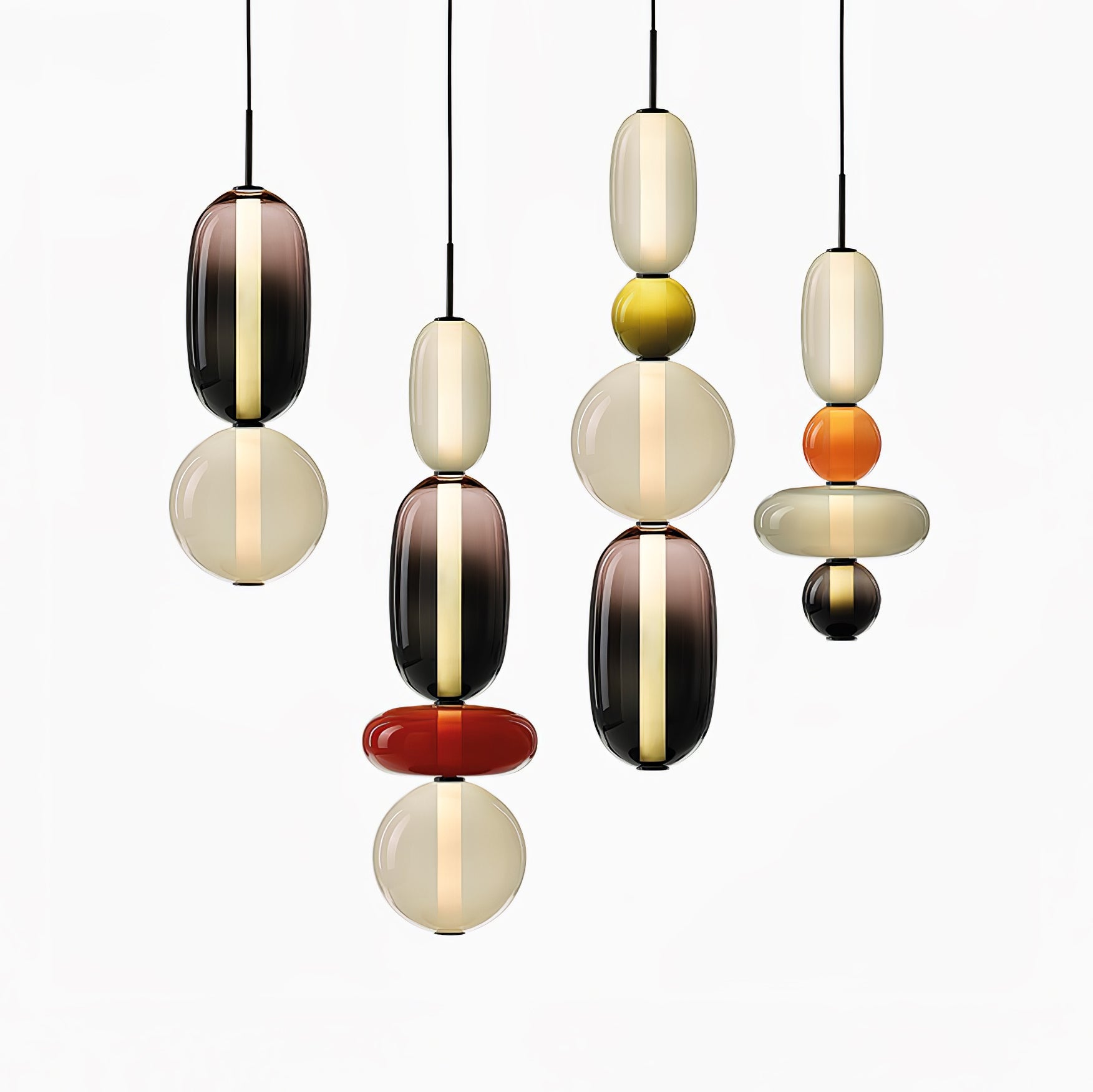 Candied Glass Pendant Light 19.7 in LED Ceiling Fixture Multi-Color Indoor Dining Room Hanging Lamp | Thomler