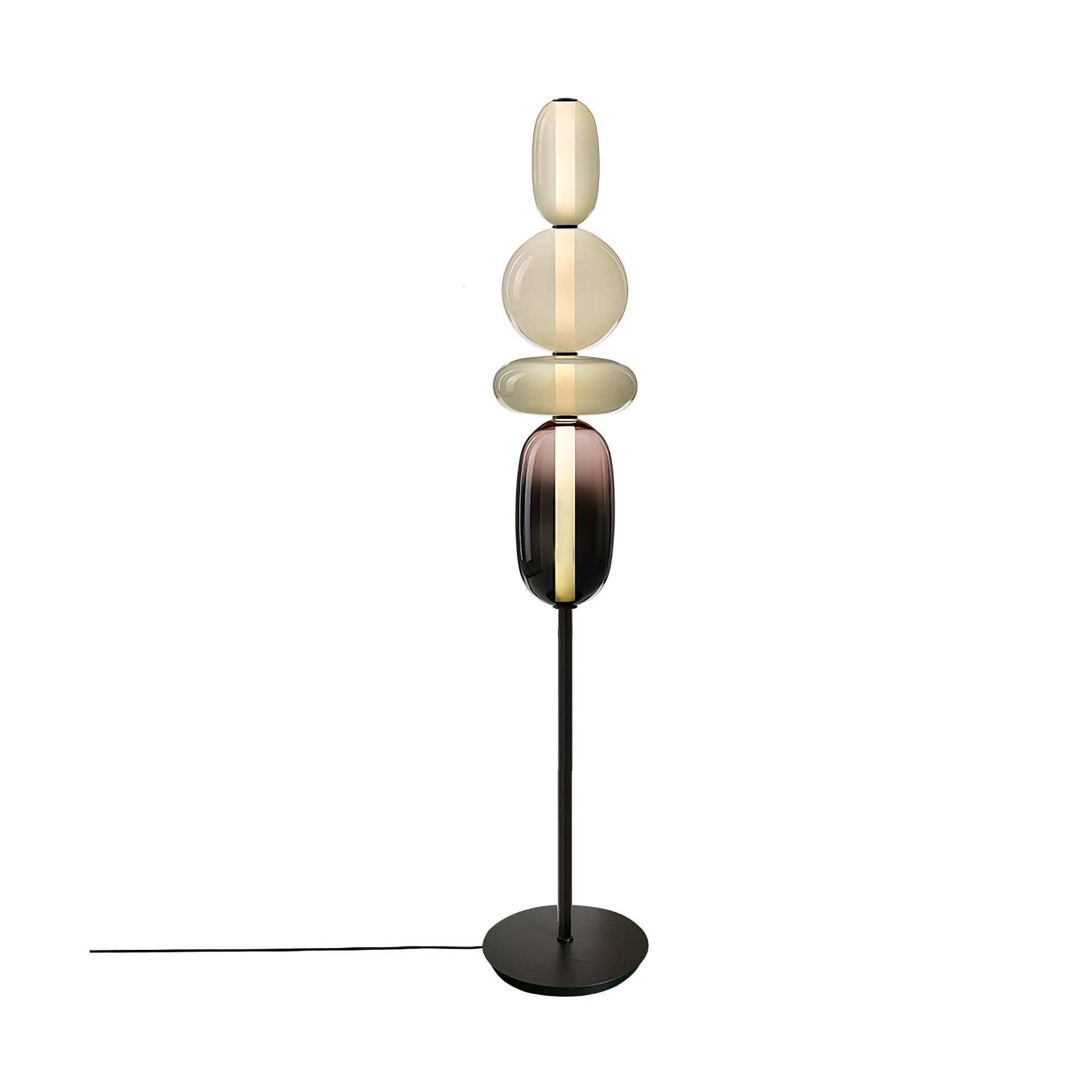Floor Lamp Metal Glass Acrylic 51.2 in Adjustable Indoor Living Room Lighting Modern Home Decor | Thomler