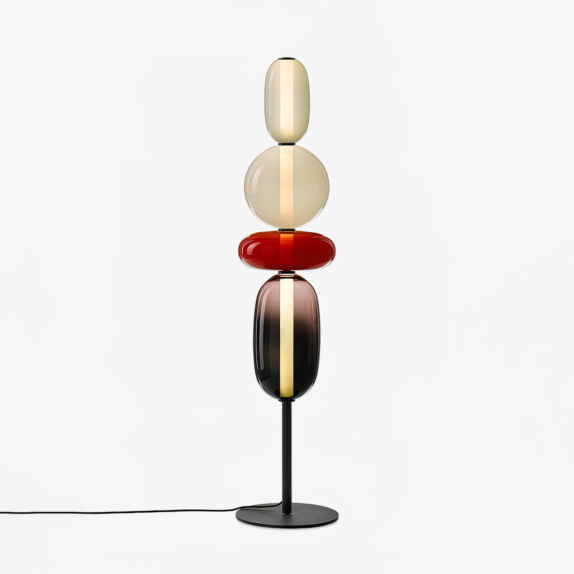 Floor Lamp Metal Glass Acrylic 51.2 in Adjustable Indoor Living Room Lighting Modern Home Decor | Thomler