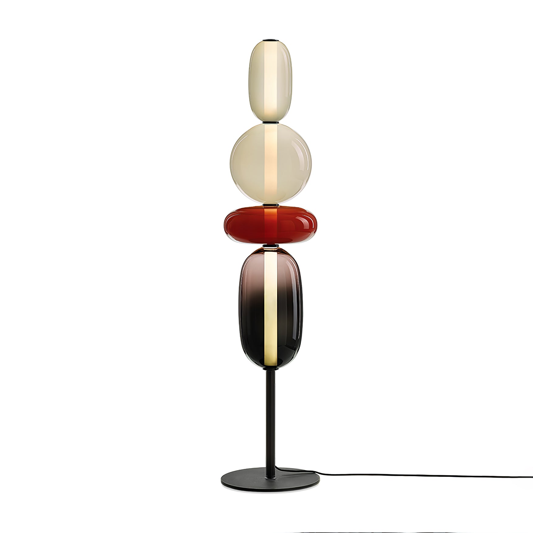 Floor Lamp Metal Glass Acrylic 51.2 in Adjustable Indoor Living Room Lighting Modern Home Decor | Thomler