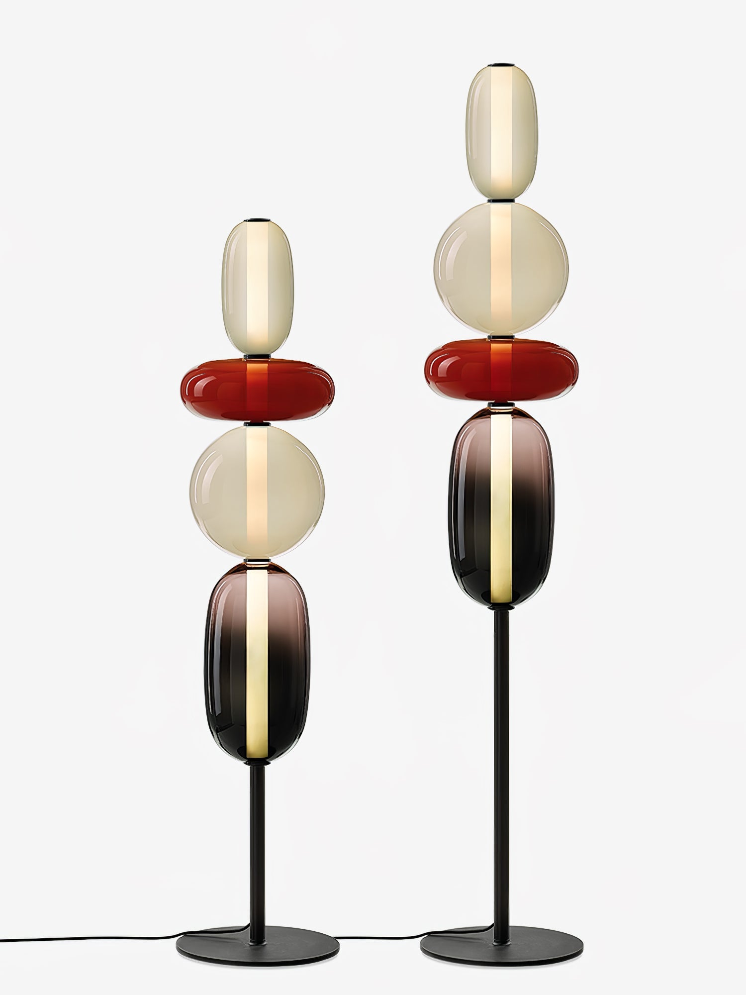 Floor Lamp Metal Glass Acrylic 51.2 in Adjustable Indoor Living Room Lighting Modern Home Decor | Thomler