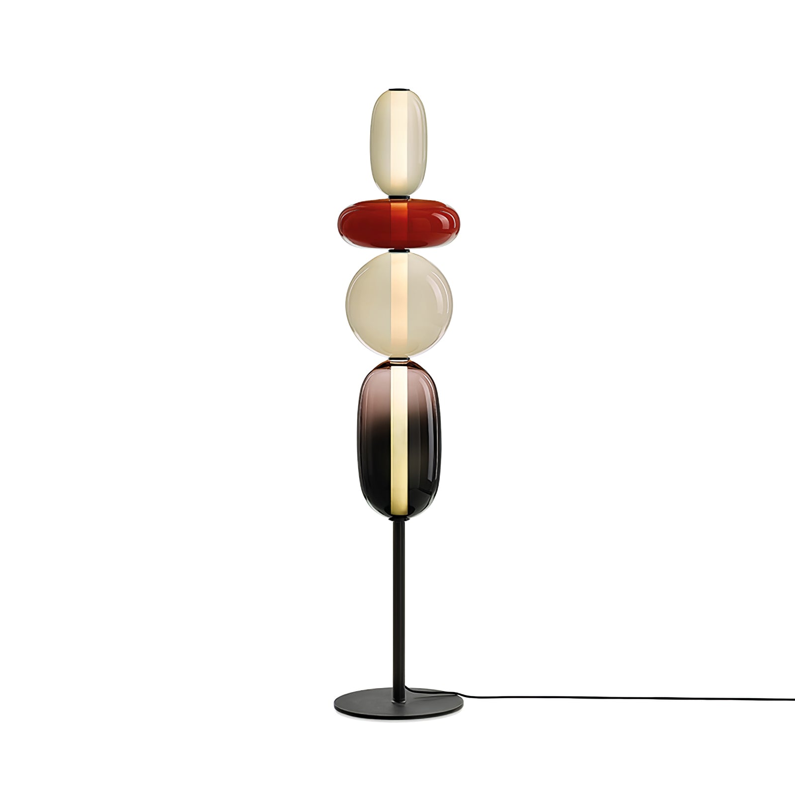 Floor Lamp Metal Glass Acrylic 51.2 in Adjustable Indoor Living Room Lighting Modern Home Decor | Thomler