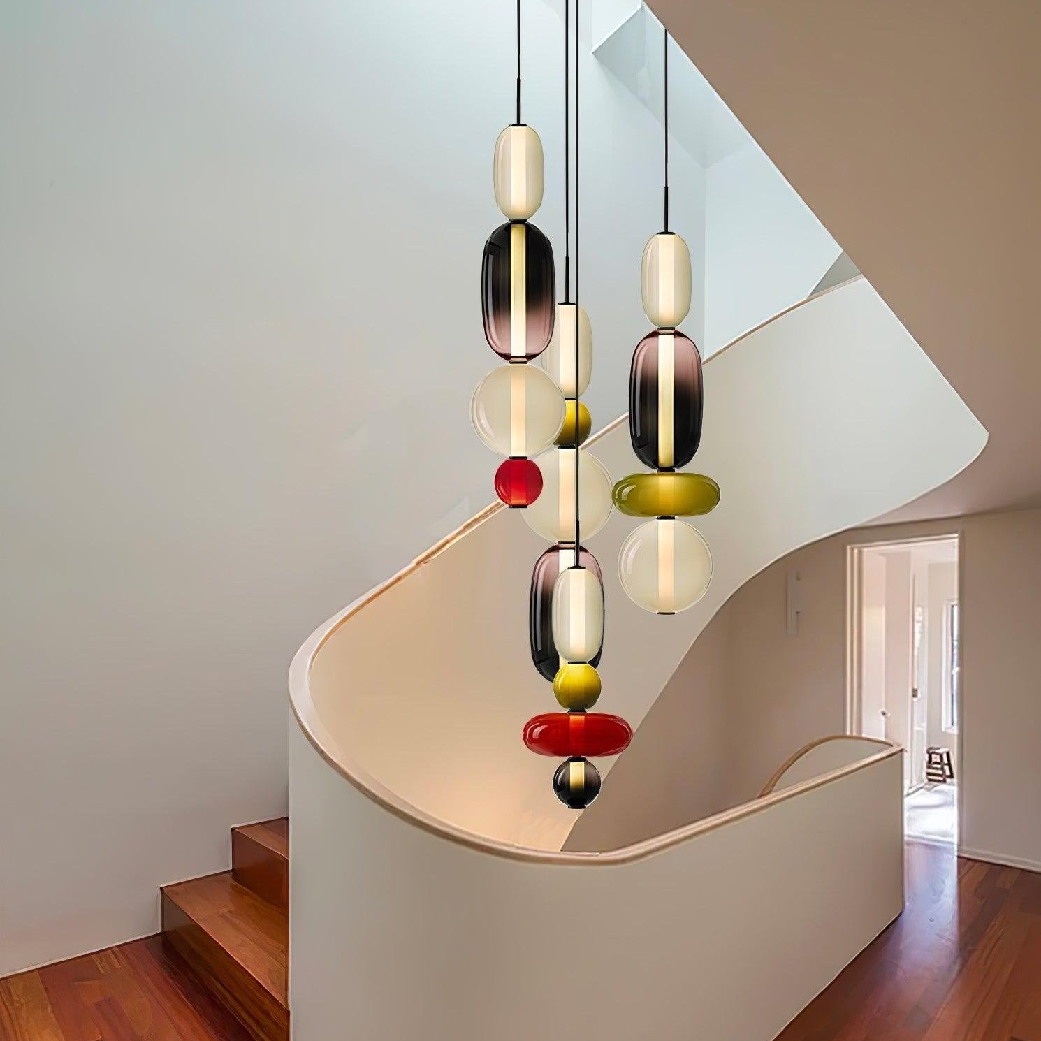 Pendant Light Glass Integrated LED 18.0 cm Colourful Dining Room Living Room Dimmable Hanging Ceiling Lamp Adjustable Suspension | Thomler