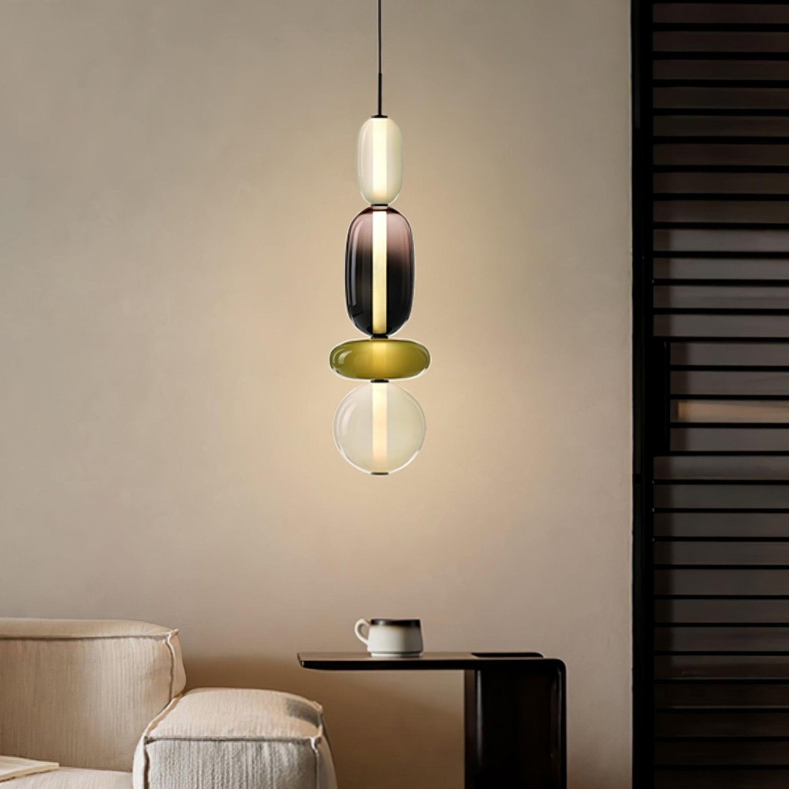 Pendant Light Glass Integrated LED 18.0 cm Colourful Dining Room Living Room Dimmable Hanging Ceiling Lamp Adjustable Suspension | Thomler