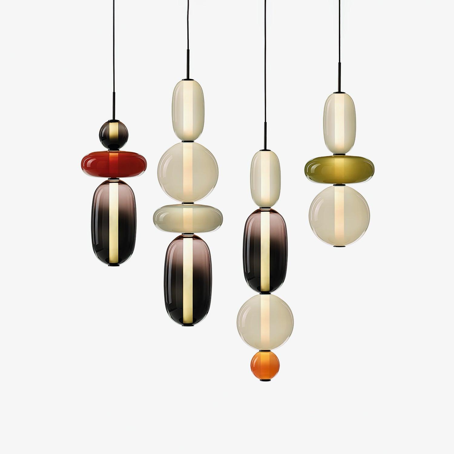 Pendant Light Glass Integrated LED 18.0 cm Colourful Dining Room Living Room Dimmable Hanging Ceiling Lamp Adjustable Suspension | Thomler